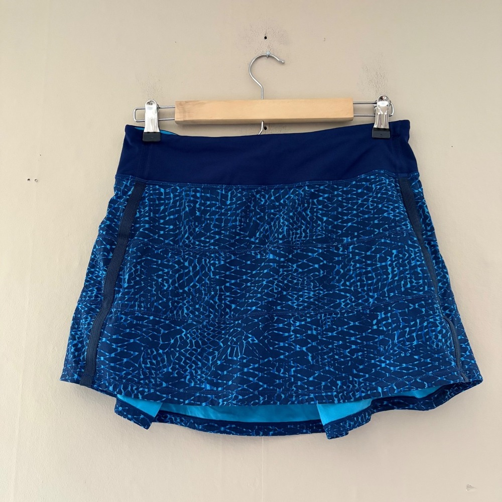 Lululemon Womens Pace Rival Skirt Skort Size 6 Blue Tennis Golf Samba Snake